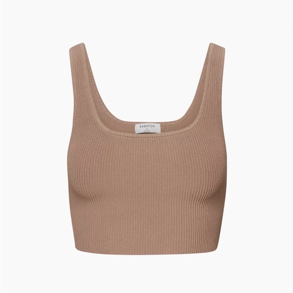 Aritzia Tops - NWOT Babaton Sculpt Knit Squareneck Cropped Tank, size small in Toasty